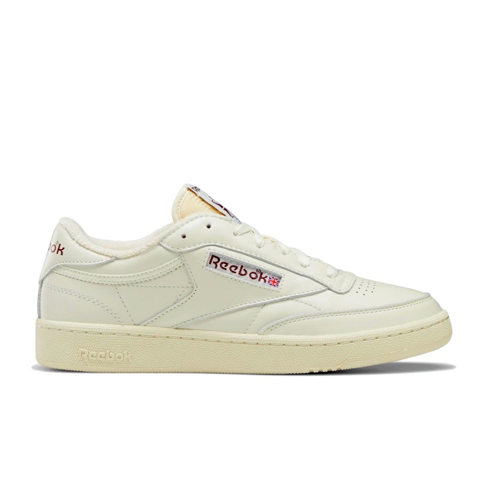 White/Maroon Reebok Club C 85 Vintage Sneakers